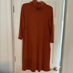 Chic Rust Orange Midi Dress